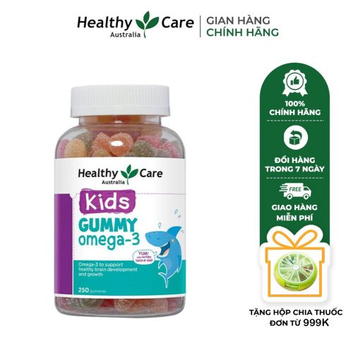 Kẹo dẻo tăng thị lực phát triển trí não Healthy Care Kids Gummy Omega-3 250 viên