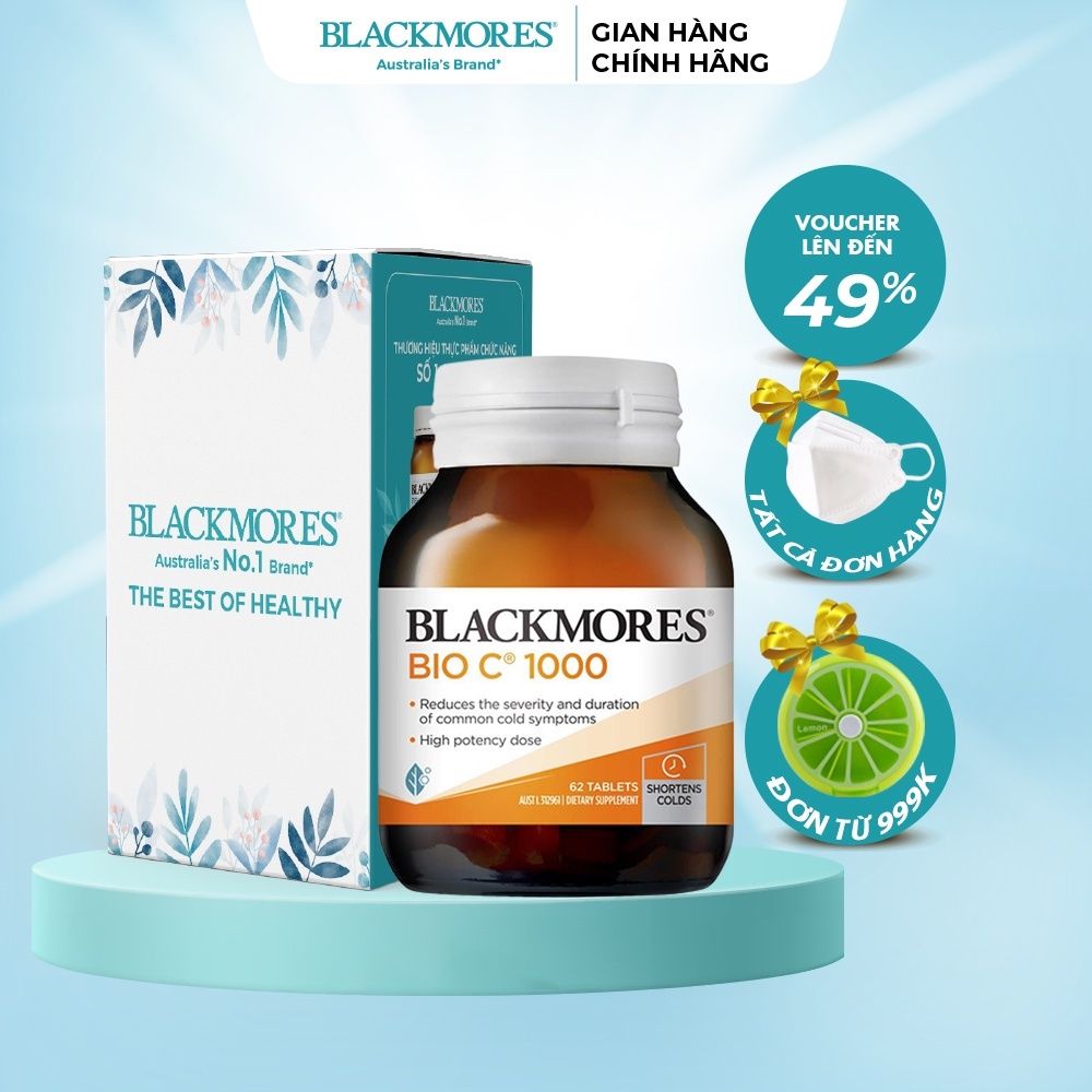 Viên uống bổ sung vitamin C Blackmores BioC 1000mg Úc 62 viên, tăng cường đề kháng, giúp sáng da, đẹp da