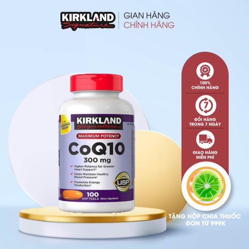 Viên uống bổ tim Kirkland Signature của Mỹ CoQ10 300mg giúp bổ tim mạch 100 viên