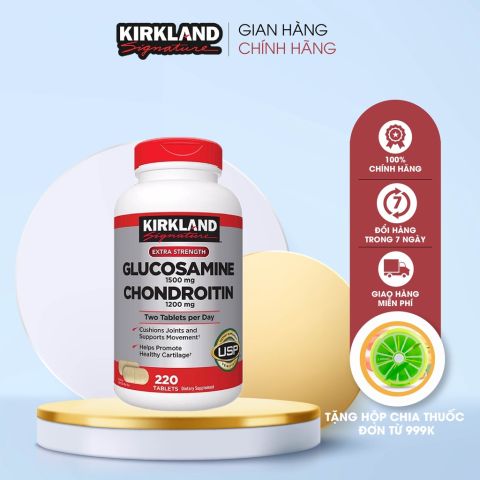 Viên uống hỗ trợ về xương khớp Glucosamine 1500mg & Chondroitin 1200mg Kirkland Signature 280v