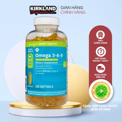 Viên uống dầu cá Omega 3 6 9 May Supports Heart Health 1600mg 325 viên hỗ trợ cho mắt, tim mạch, trí não